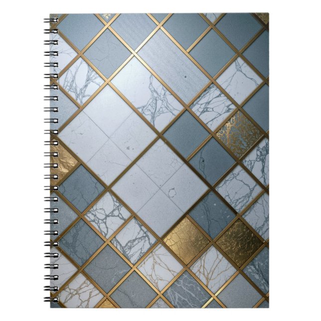 Caderno Espiral Marmor Gold Raster Luxus Geometrie (Frente)