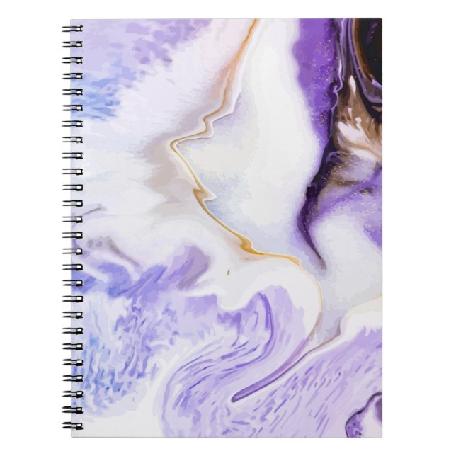 Caderno Espiral Mármore abstrato púrpura (Frente)