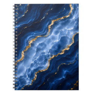 Caderno Espiral Mármore Ágata Safira Luxo