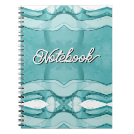 Caderno Espiral Mármore Azul Claro Padrão Moderno Elegante