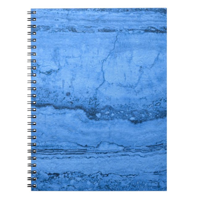 Caderno Espiral Mármore azul de padrão Granito Elegante (Frente)