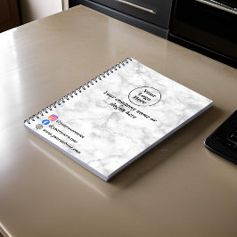 Caderno Espiral Mármore branco