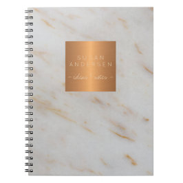 Caderno Espiral Mármore de cinzas metálicas de cobre de aço-ouro E