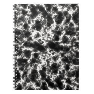 Caderno Espiral Mármore Dourado Preto e Branco