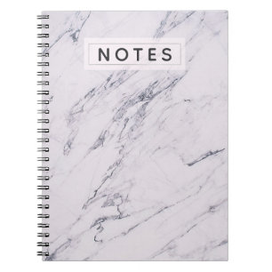 Caderno Espiral Mármore Moderno Cinza Branco Elegante Chic Persona