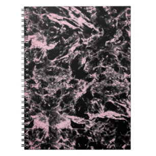 Caderno Espiral Mármore Rosa e Preto