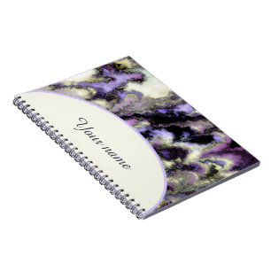 Caderno Espiral Mármore Roxo Personalizado