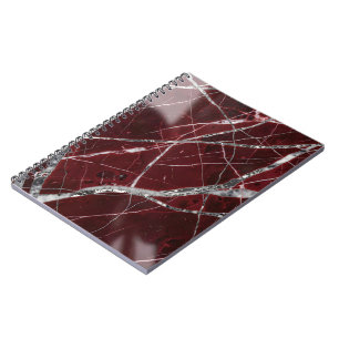 Caderno Espiral Mármore vermelho brilhante de luxo