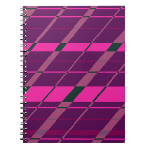 Caderno Espiral Maroon preto Abstrato Geométrico Funky