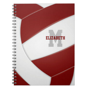 Caderno Espiral Maroon White personalizou vôlei meninos