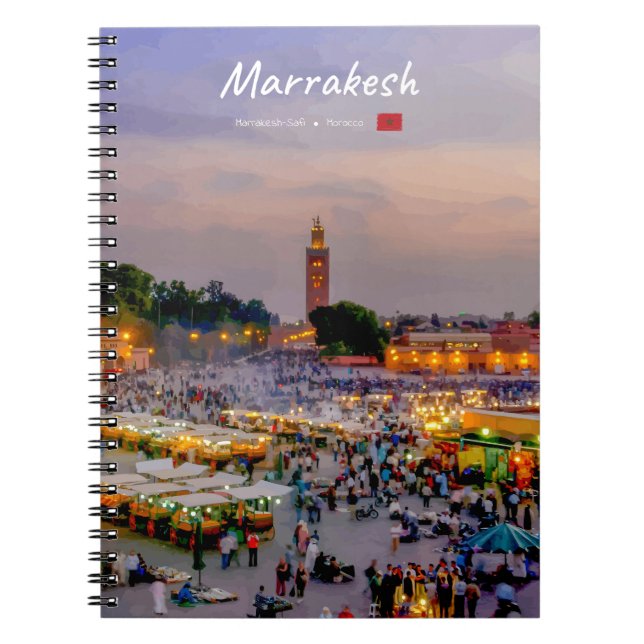 Caderno Espiral Marrakesh, Marrocos - Praça Jemaa el Fnaa (Frente)