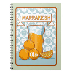 Caderno Espiral MARRAKESH Orange Juice Retro Poster