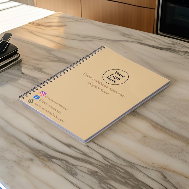 Caderno Espiral Marrom elegante simples (Criador carregado)