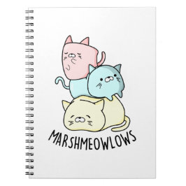 Caderno Espiral Marsh-meow-lows Gato Divertido Piada de Marshmallo