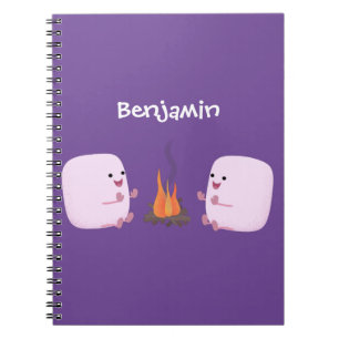 Caderno Espiral Marshmallows cor-de-rosa lindos por desenhos anima