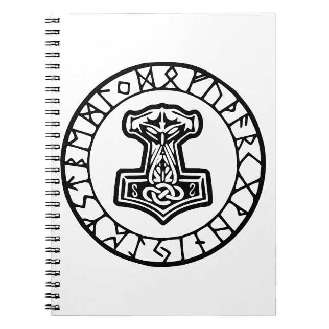 Caderno Espiral Martelo de Mjölnir Thor 0033 #USAPatriotGraphics © (Frente)
