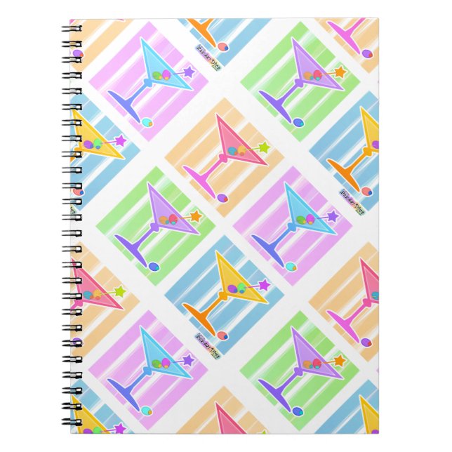 CADERNO ESPIRAL MARTINIS PASTEL DO POP ART (Frente)