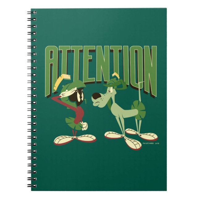 Caderno Espiral MARVIN THE MARTIAN™ & K-9 "Attenção" (Frente)