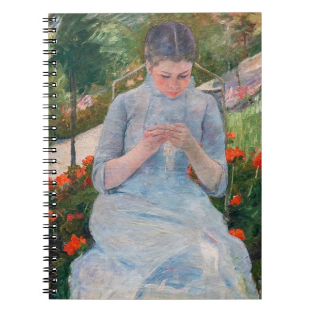 Caderno Espiral Mary Cassatt - Garota costurando um jardim (Frente)