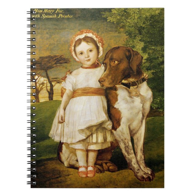 Caderno Espiral Mary Fox Com Seu Cachorro-Ponteiro Espanhol (G.F.  (Frente)
