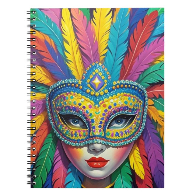 Caderno Espiral Máscara de carnaval  (Frente)