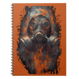 Caderno Espiral Máscara de Gás Pós Apocalíptica Grunge Tóxico
