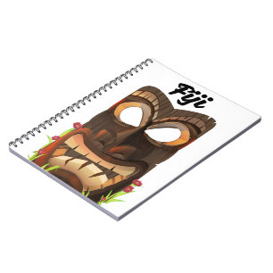 Caderno Espiral Máscara esculpida de Fiji