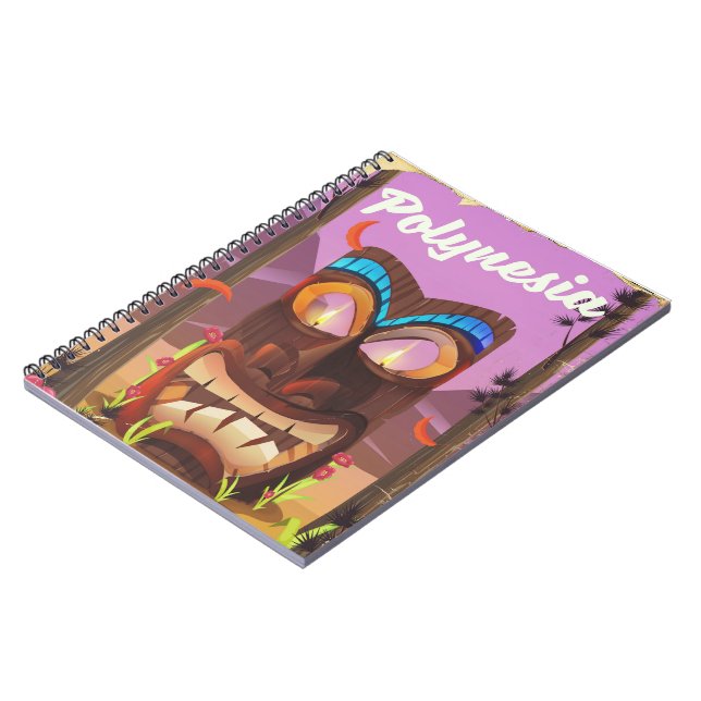 Caderno Espiral Máscara Tiki da Polinésia (Left Side)