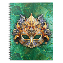 Caderno Espiral Máscara Venata embelezada em verde brilhante