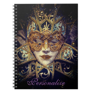 Caderno Espiral Mascarada mask elegante gótico vitoriano