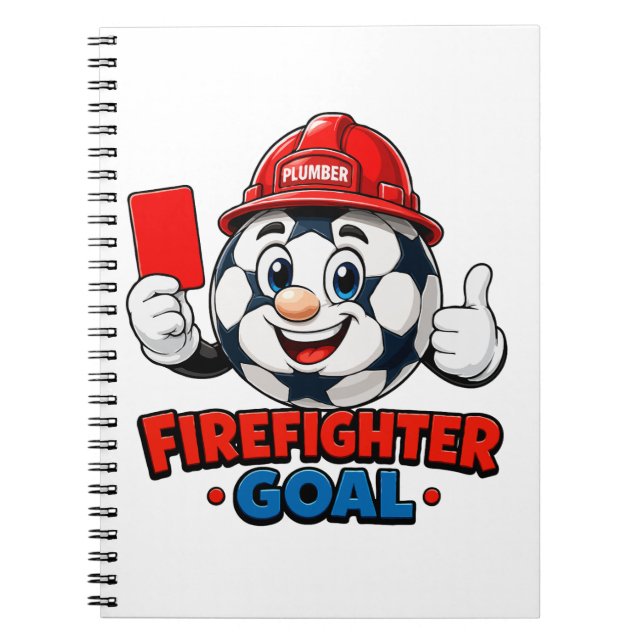 Caderno Espiral Mascote Árbitro de Futebol Bombeiro (Frente)