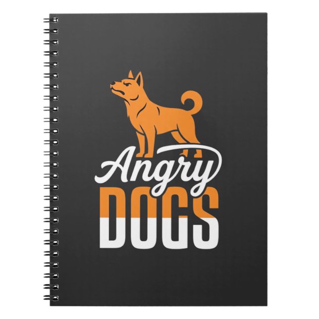 Caderno Espiral Mascote Vetor Cães Irritados (Frente)