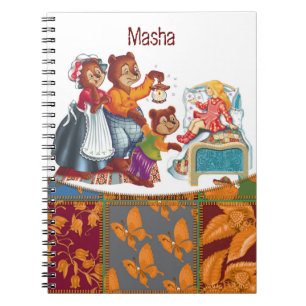 Caderno Espiral Masha e 3 ursos