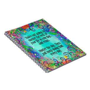 Caderno Espiral Master the Day Encorajamento Floral Blue