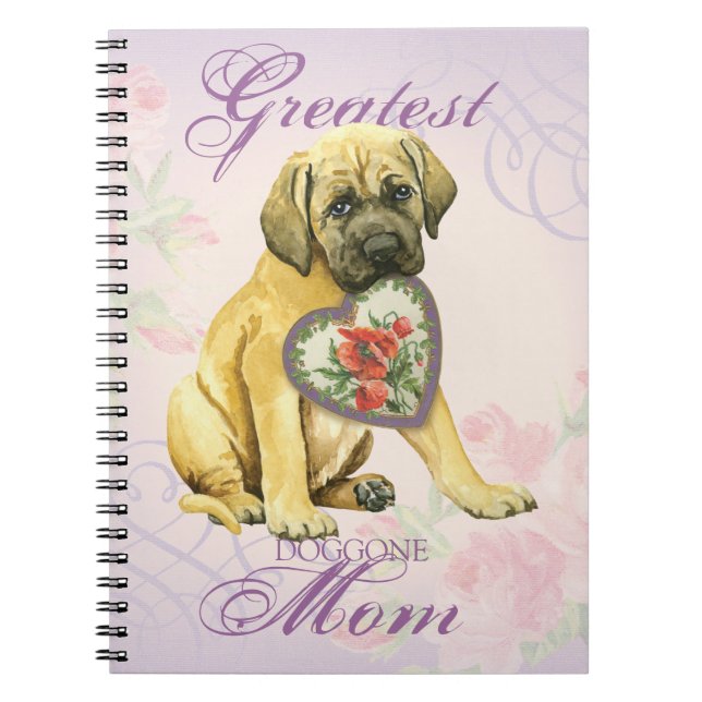 Caderno Espiral Mastiff Hearts Mãe (Frente)