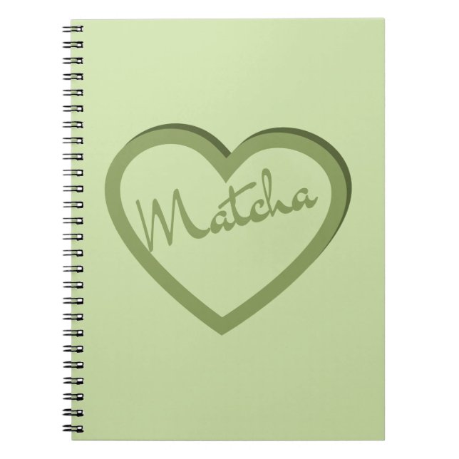 Caderno Espiral Matcha Green Tea Groovy Y2k Heart (Frente)
