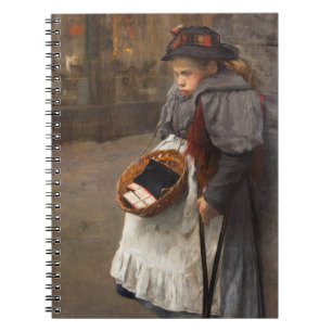 Caderno Espiral Matchstick Girl Pobre Rua Urchin Pobreza Urbana