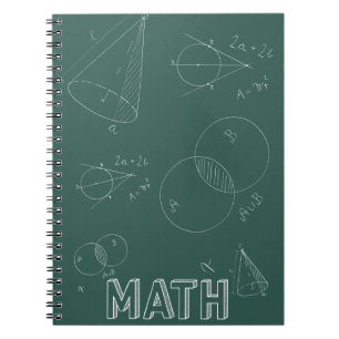 Caderno Espiral Matemática de volta ao design da escola