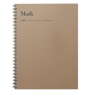 Caderno Espiral matemática do notebook