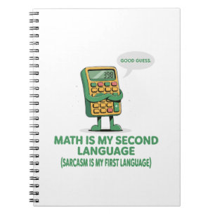 Caderno Espiral Matemática é Minha Segunda Língua - Calculadora Di
