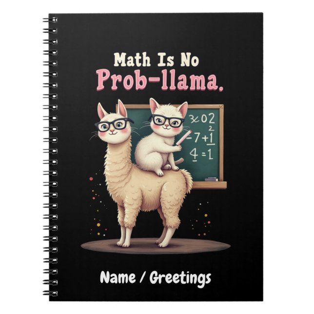 Caderno Espiral Matemática não é diversão de Prob-llama e bela ins (Frente)