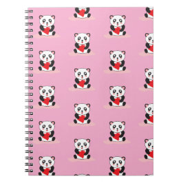 Caderno Espiral material escolar infantil panda fofo kawaii de vol