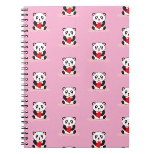 Caderno Espiral material escolar kawaii fofa panda de volta à esco
