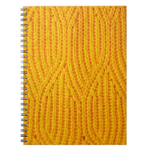 Caderno Espiral Matérias têxteis de superfície de malha amarela