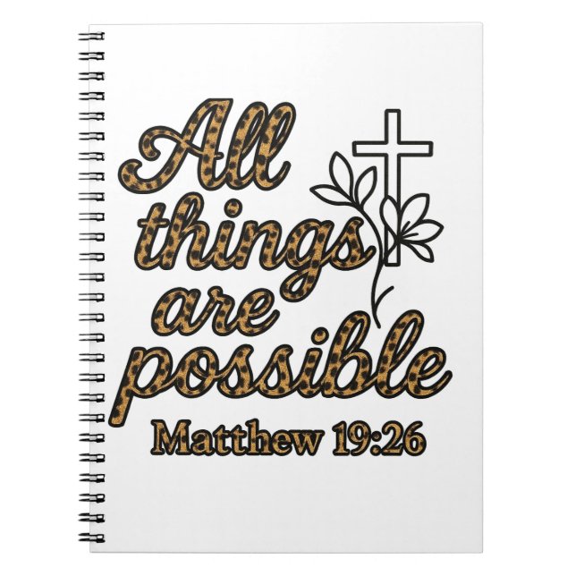 Caderno Espiral Mateus 19:26 (Frente)