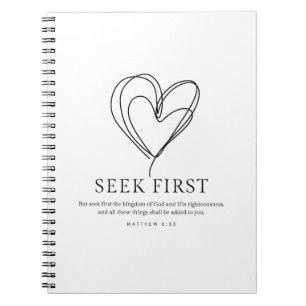 Caderno Espiral Mateus 6:33 Procure primeiro o Reino de Deus