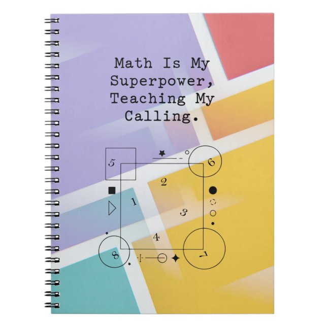 Caderno Espiral Math Superpower Teacher | Calling & Passion (Frente)