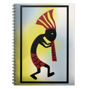 Caderno Espiral Matizes vermelhos e amarelos do notebook Kokopelli