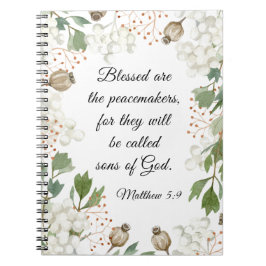 Caderno Espiral Matthew 5 9 Bendito são os Peacemakers Beatitudes