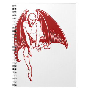 Caderno Espiral Mau demônio diabólico Monstro das Asas Gótico